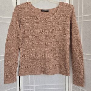 NWOT. Peruvian Connection Blush Textured Pima Cotton Sweater
